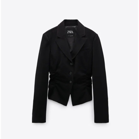 Must Go‼️ Brand New Zara Ruched Fitted Blazer. Read Description 👇 - Picture 2 of 12